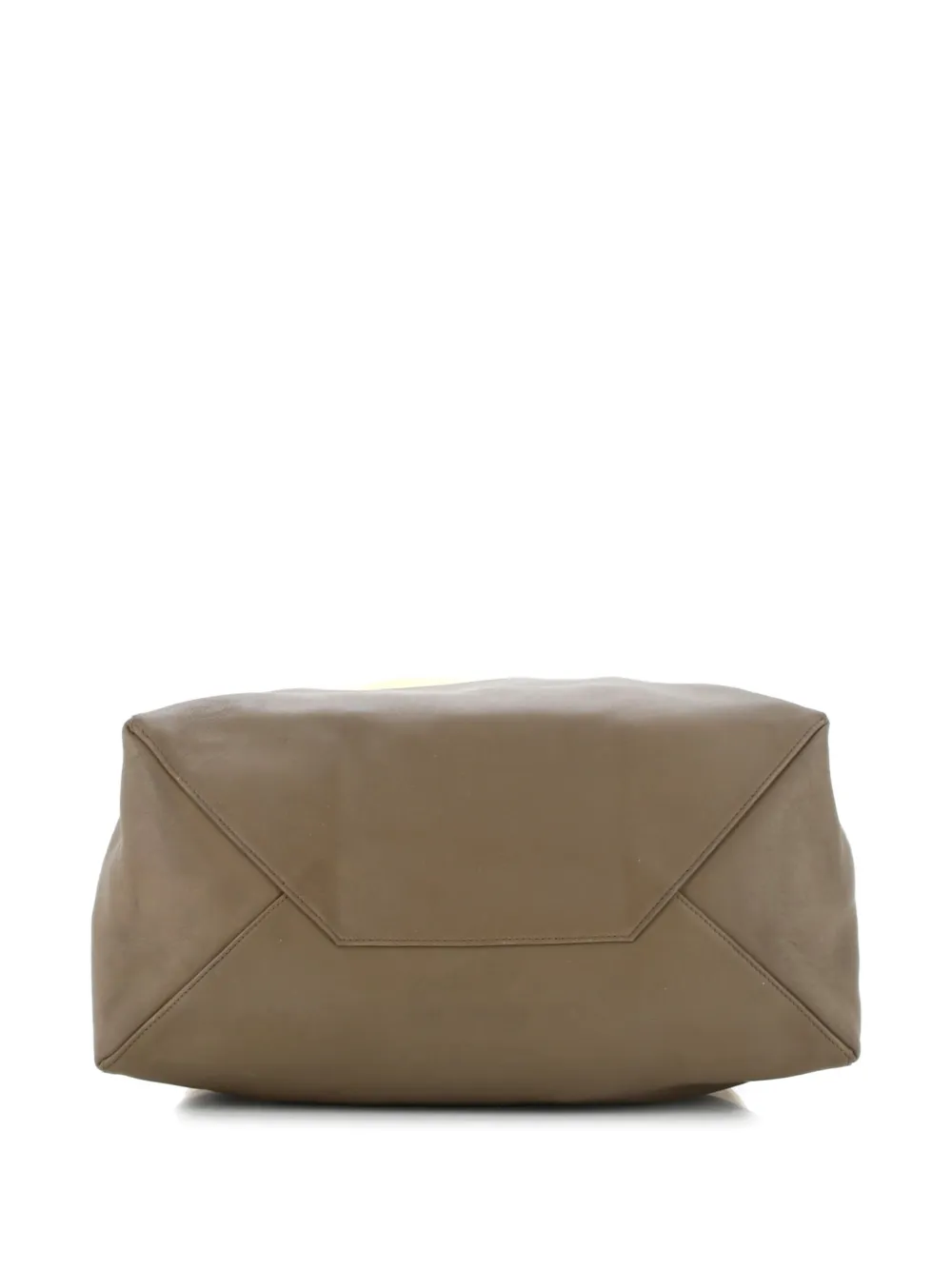 Pre-owned Celine Horizontal Bi-cabas Leather Large Tote Bag In Yellow