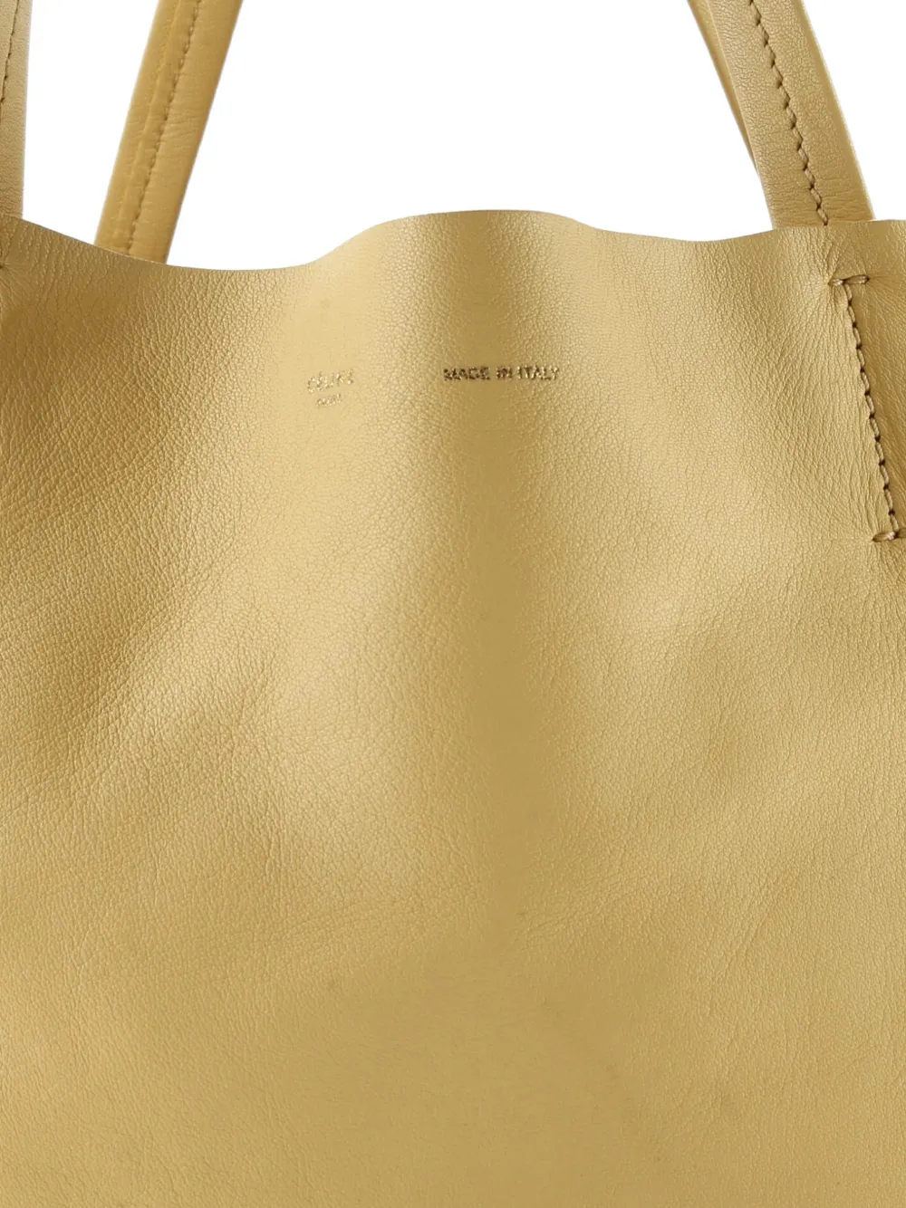 Pre-owned Celine Horizontal Bi-cabas Leather Large Tote Bag In Yellow