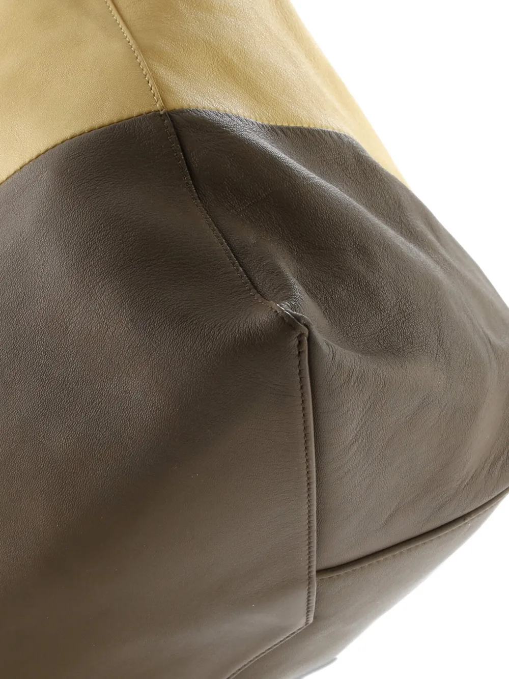 Pre-owned Celine Horizontal Bi-cabas Leather Large Tote Bag In Yellow