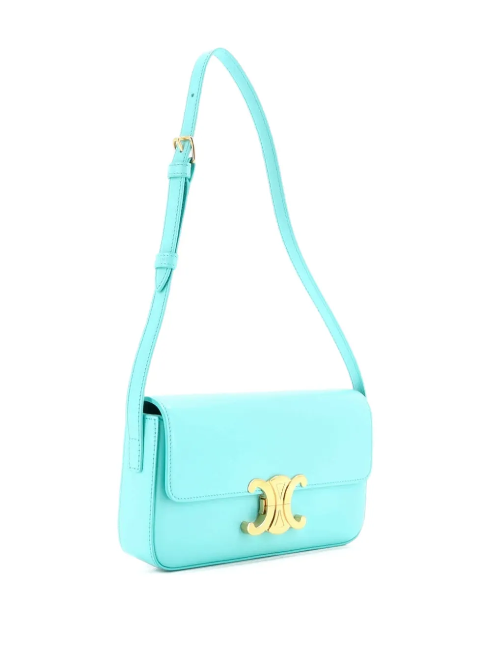 CELINE Pre-owned Triomphe East-west Smooth Calfskin Shoulder Bag In Blue