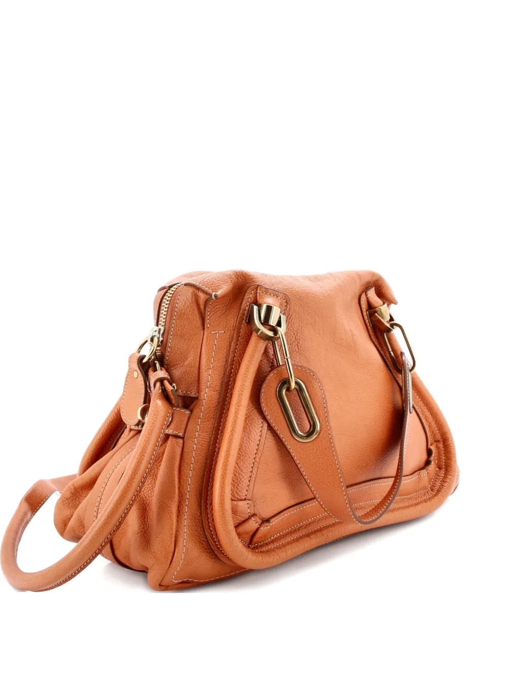 Chloé Pre-Owned Paraty Top Handle Bag Leather Medium satchel | Orange | Image 1
