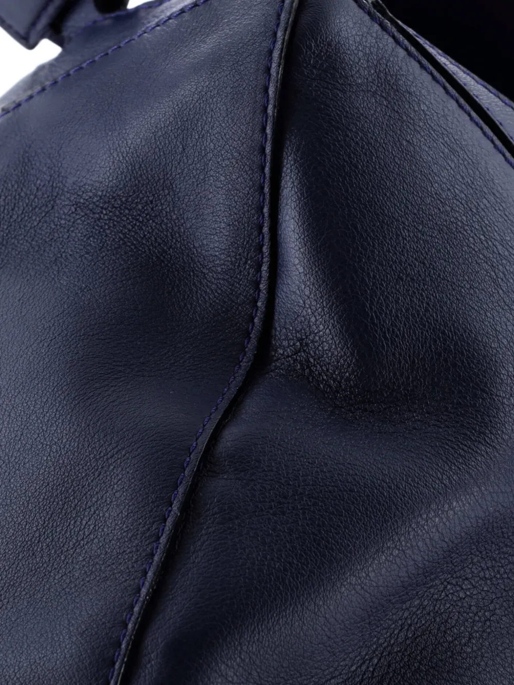 Pre-owned Loewe Puzzle Bag Leather Large Satchel In Blue