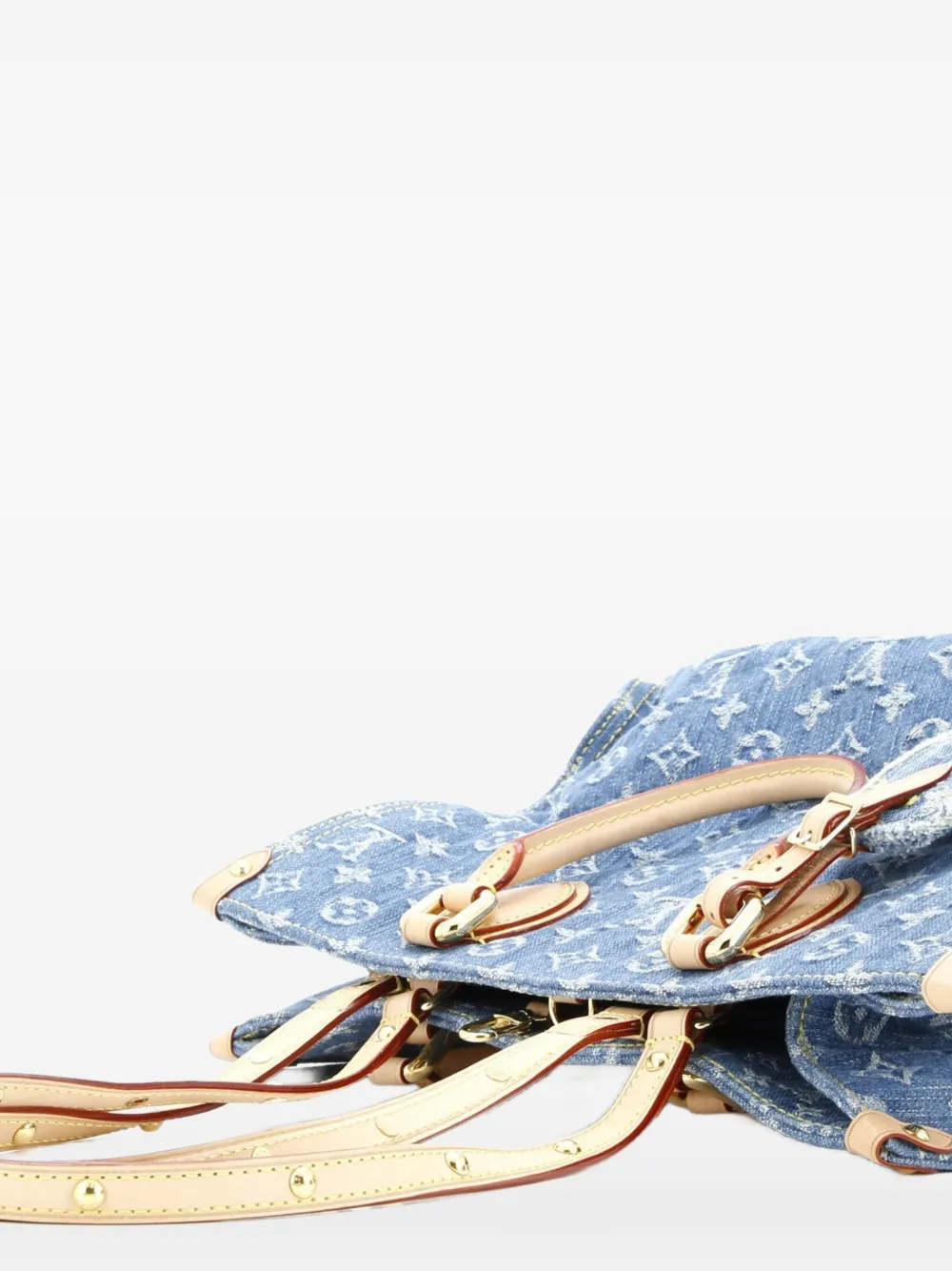 LOUIS VUITTON Pre-owned Onthego Monogram Denim Mm Tote Bag In Blue