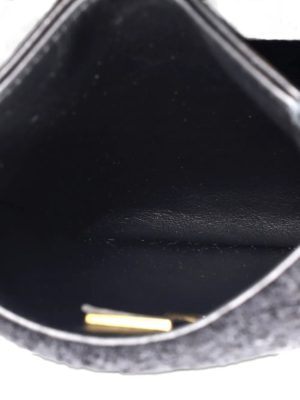 CHANEL Pre-owned North South Cc Bijoux Chain Flap Quilted Tweed Mini Shoulder Bag In Black