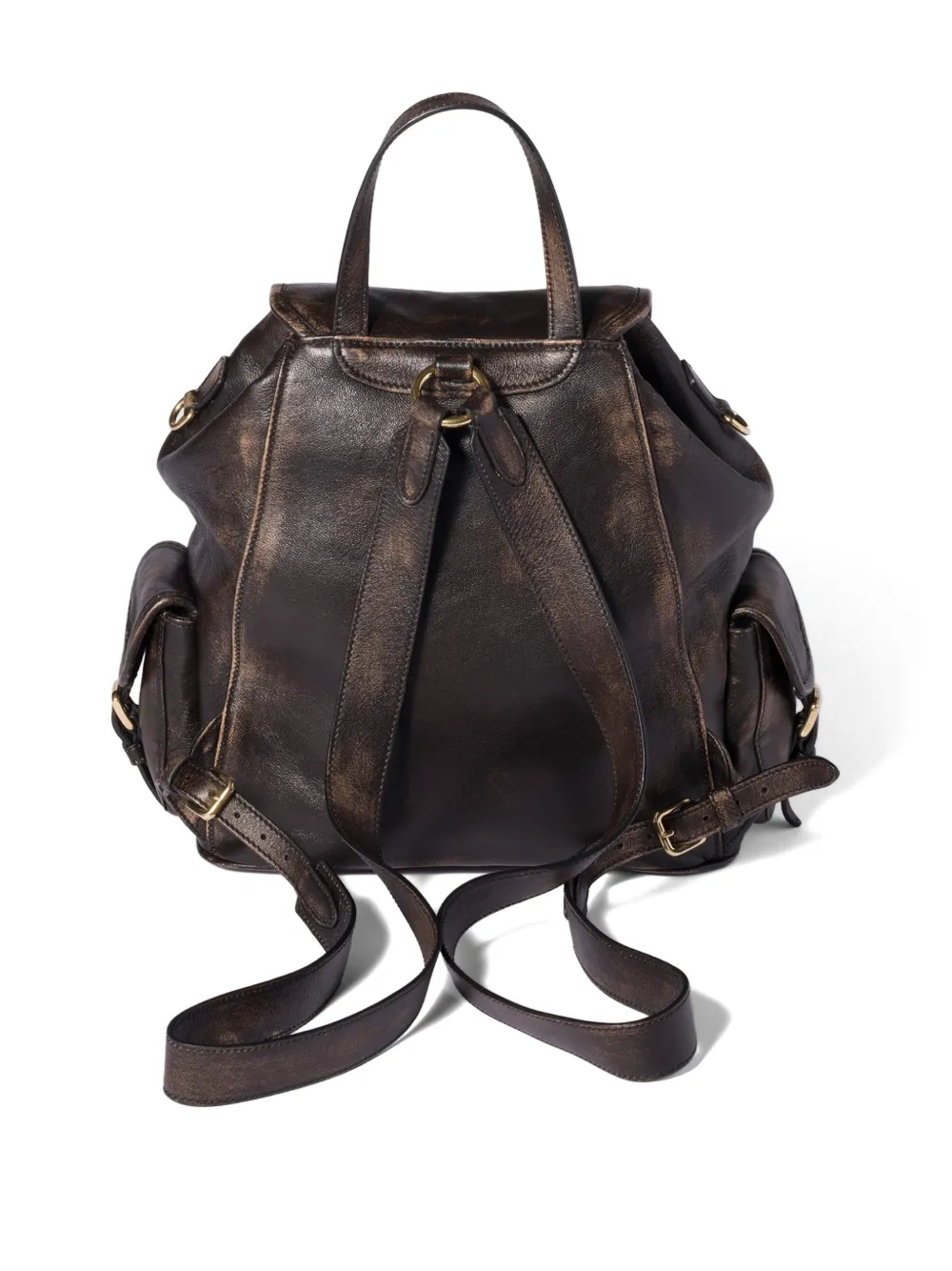  Miu Miu Large Leather Backpack - Brown 