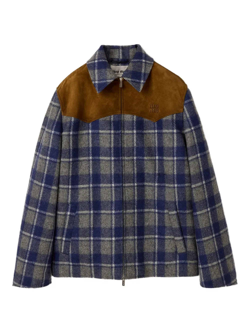 Miu Miu check-pattern jacket | Blue | Image 1