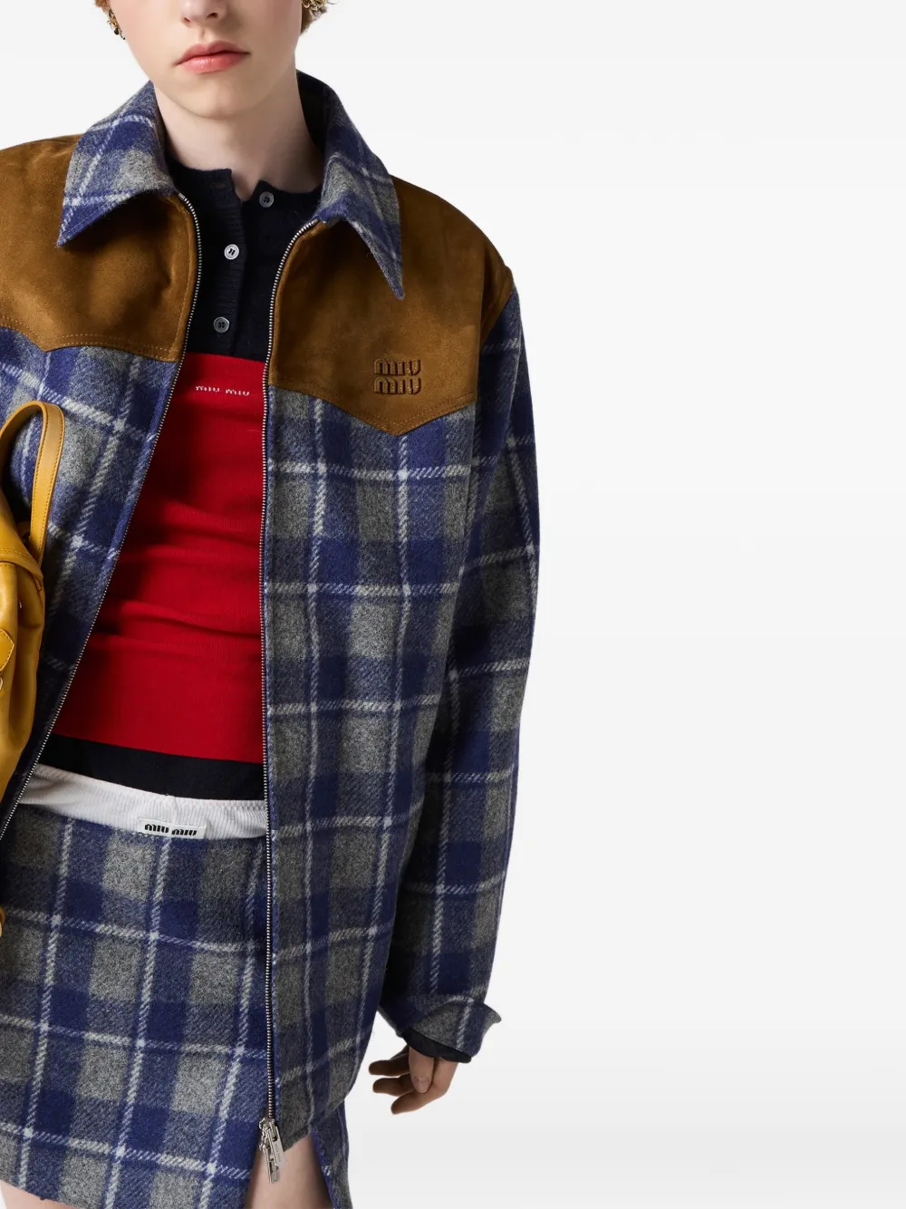 Miu Geruit jack Blauw