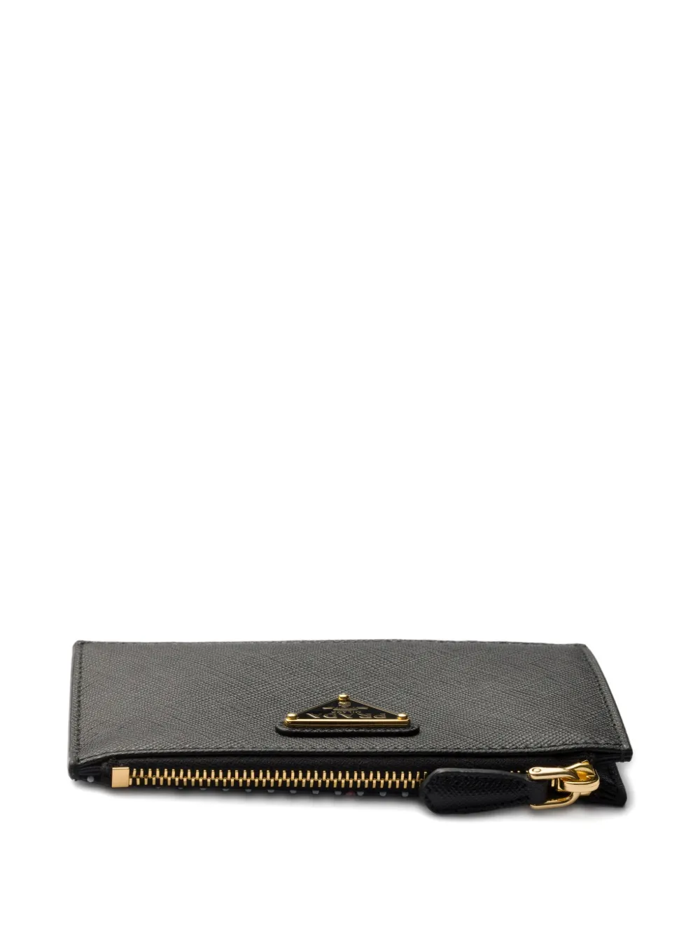  Prada Printed Leather Card Holder - Black 