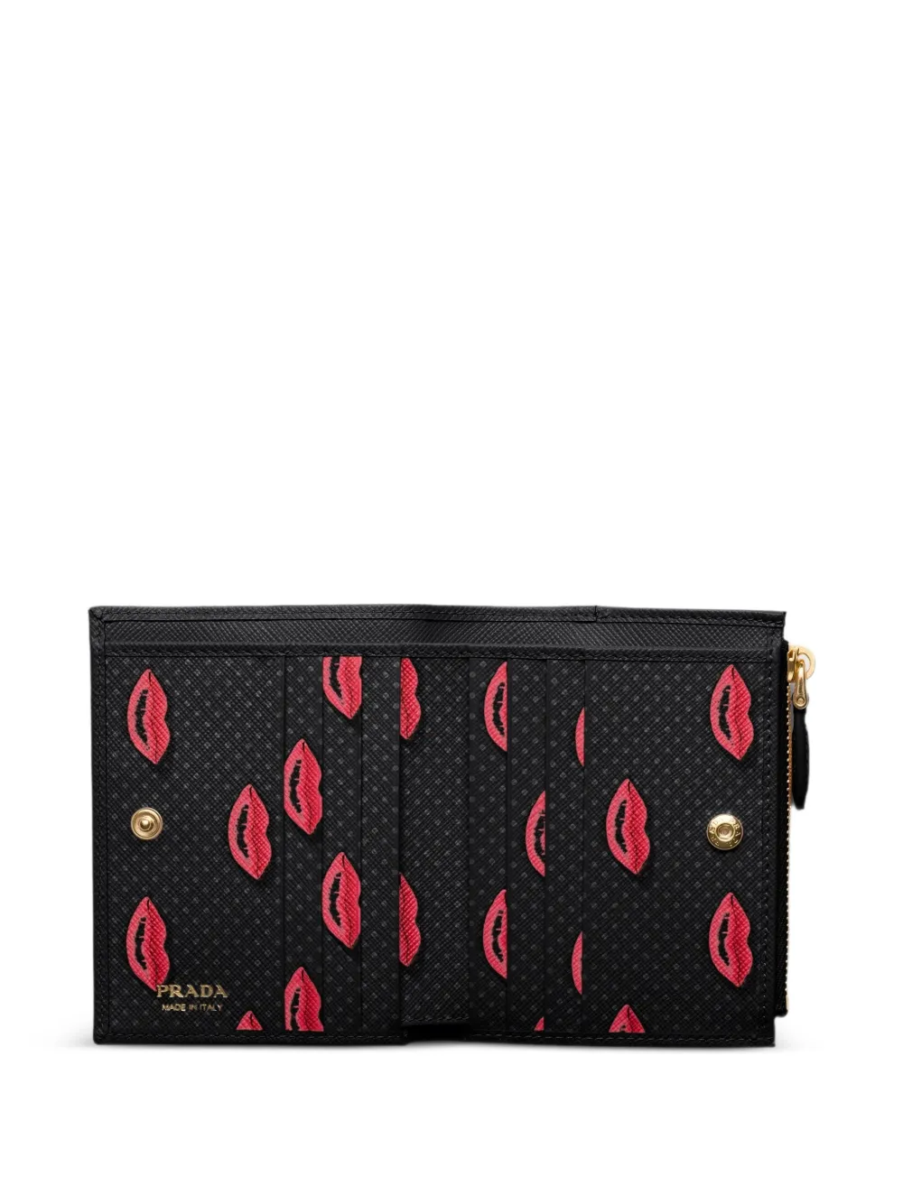 Prada Portemonnee van saffiano leer Zwart