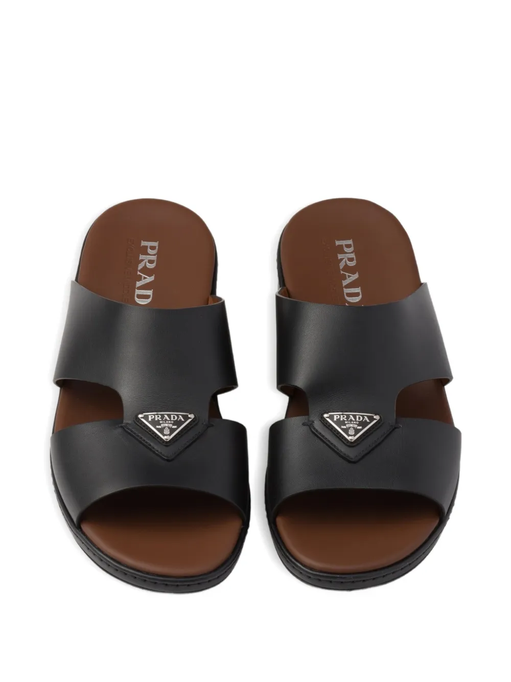 Prada Leren sandalen Zwart