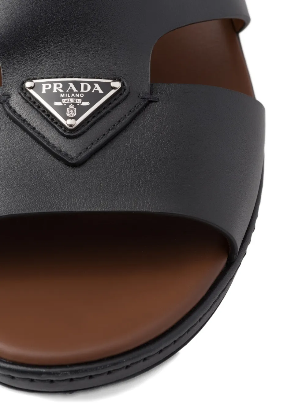 Prada Leren sandalen Zwart