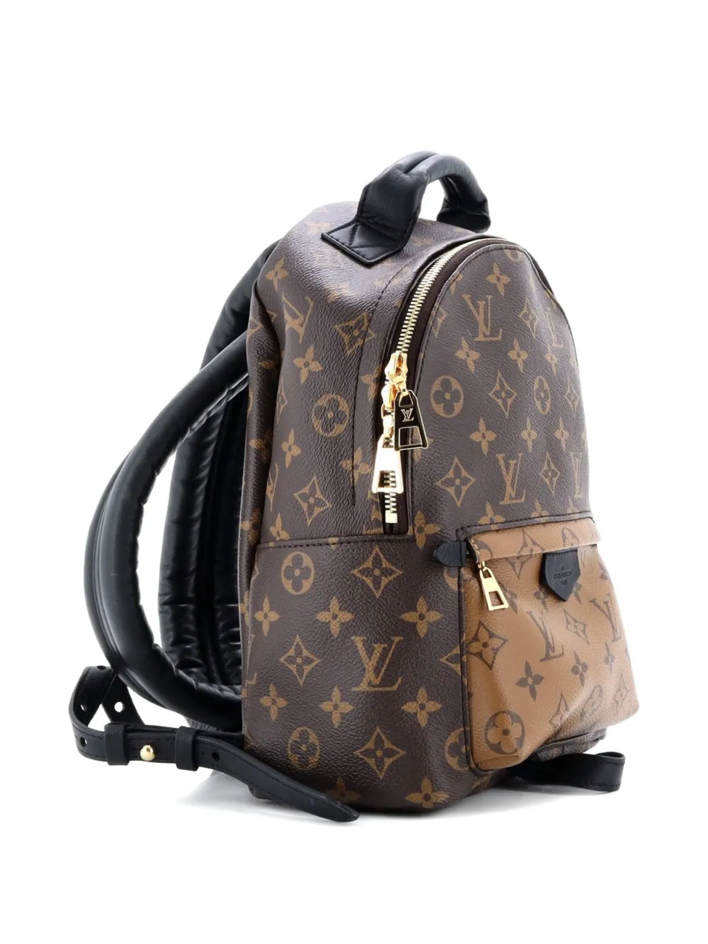 Pre-owned Louis Vuitton Palm Springs Reverse Monogram Canvas Pm Backpack In Black