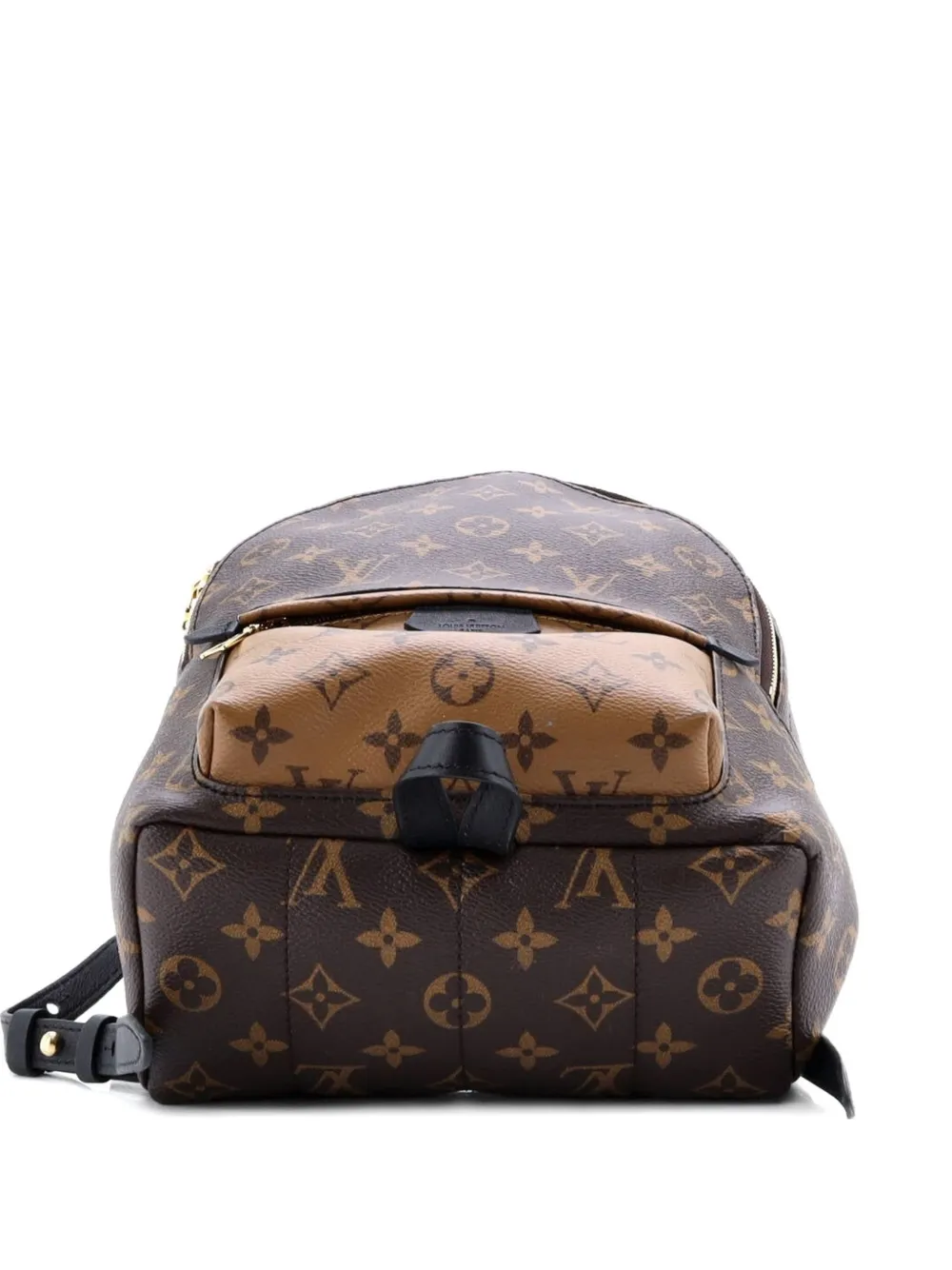 Pre-owned Louis Vuitton Palm Springs Reverse Monogram Canvas Pm Backpack In Black