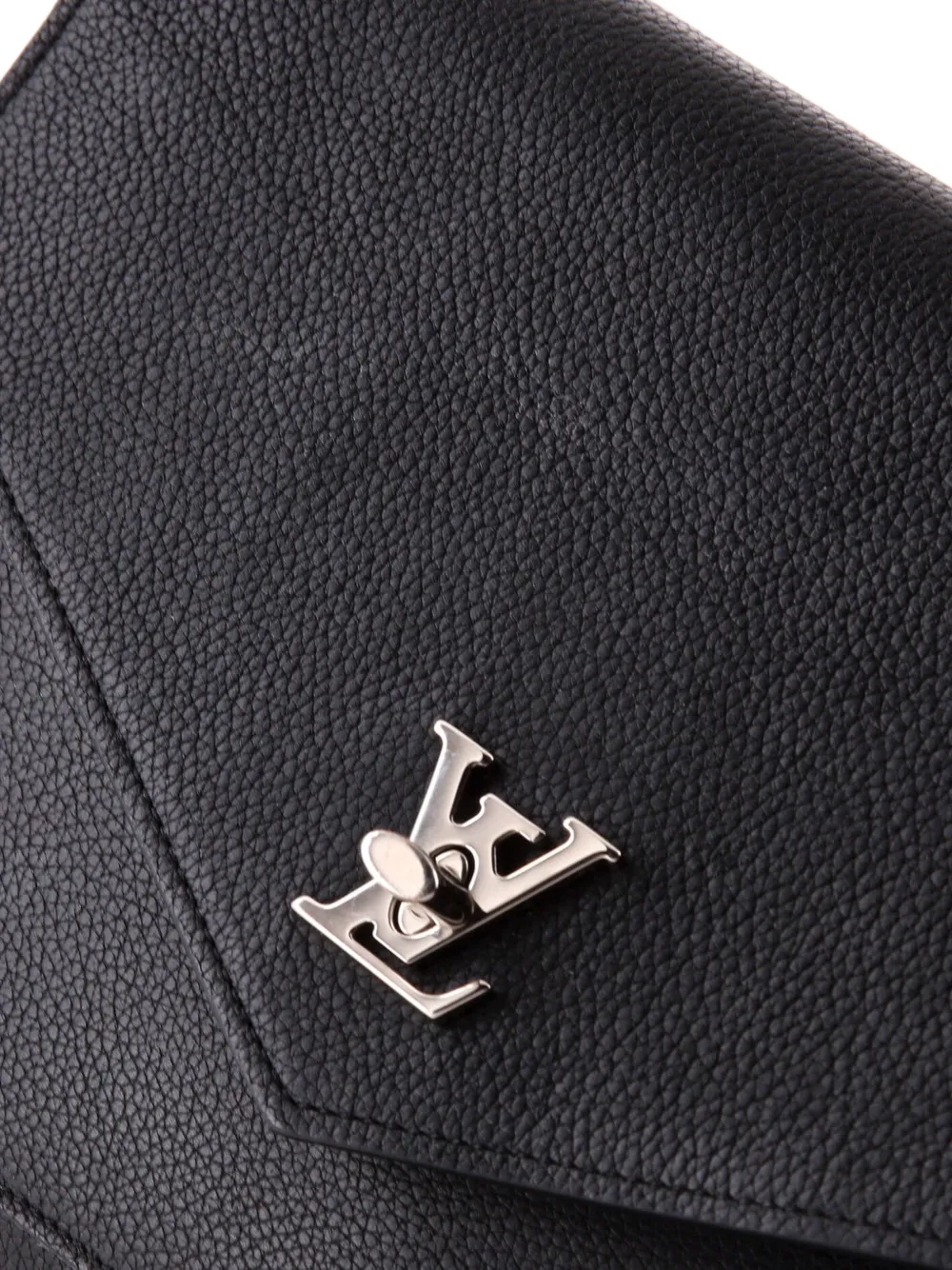 Pre-owned Louis Vuitton Mylockme Pochette Leather Clutch Bag In Black