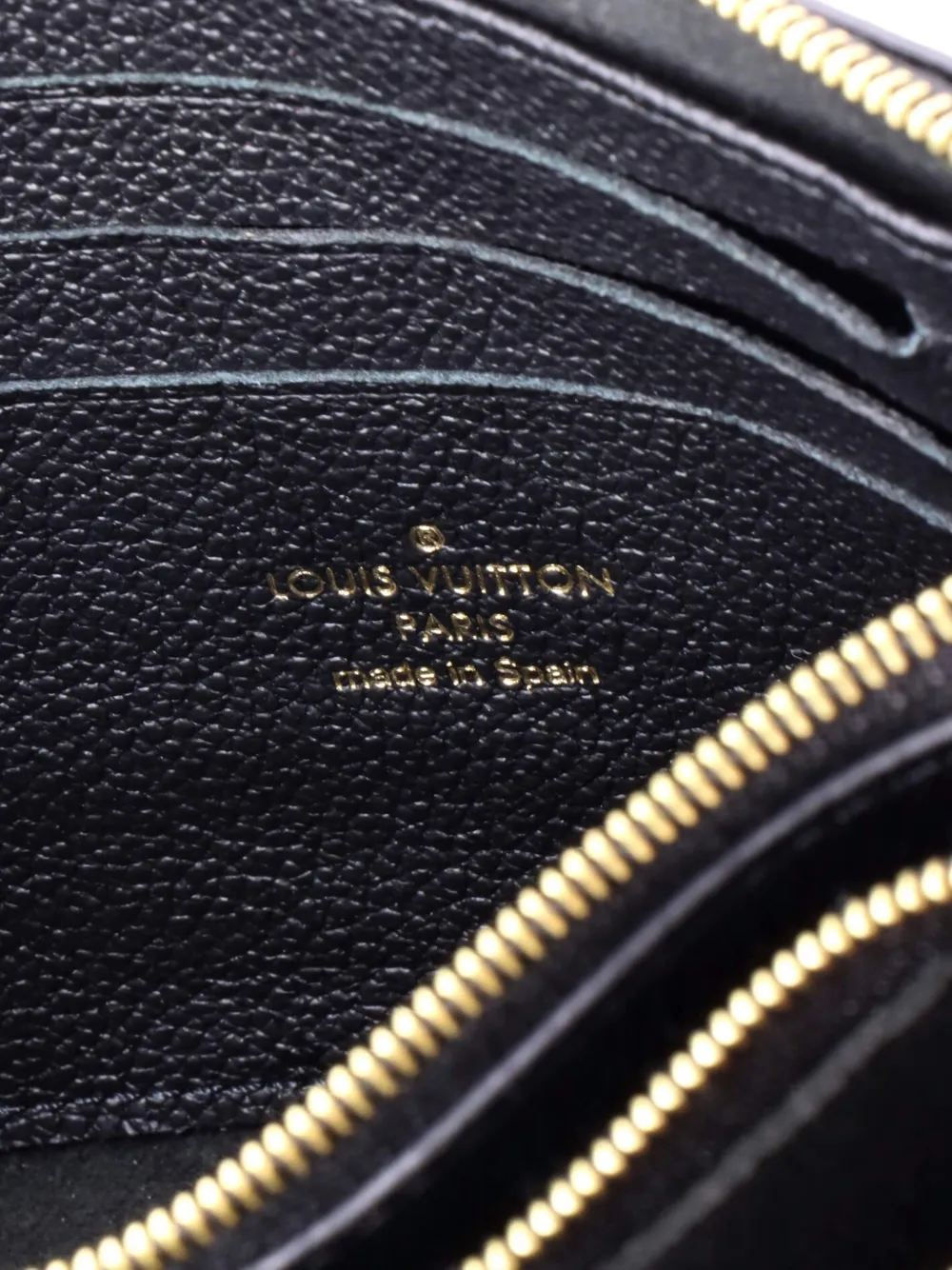 Pre-owned Louis Vuitton Double Zip Pochette Bicolor Monogram Empreinte Giant Crossbody Bag In Black