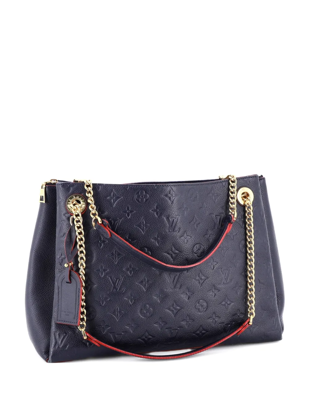 Pre-owned Louis Vuitton Surene Handbag Monogram Empreinte Leather Mm Shoulder Bag In Blue