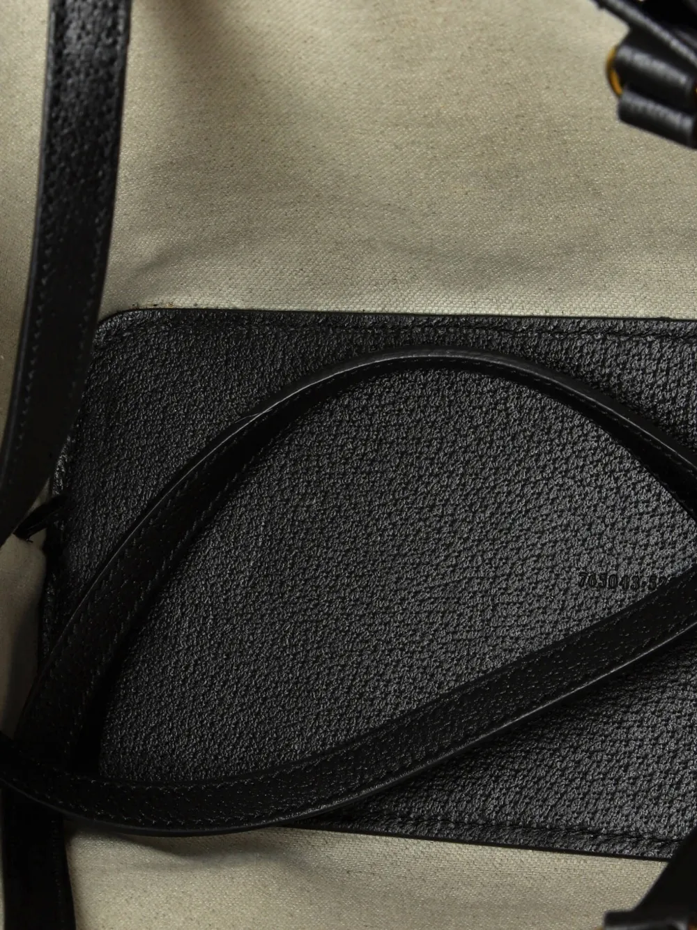 GUCCI Pre-owned Ophidia Top Handle Shopping Leather Small Tote Bag In Black