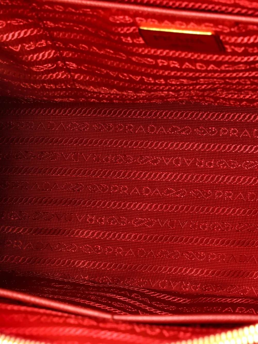 PRADA Pre-owned Double Zip Lux Saffiano Leather Medium Tote Bag In Red