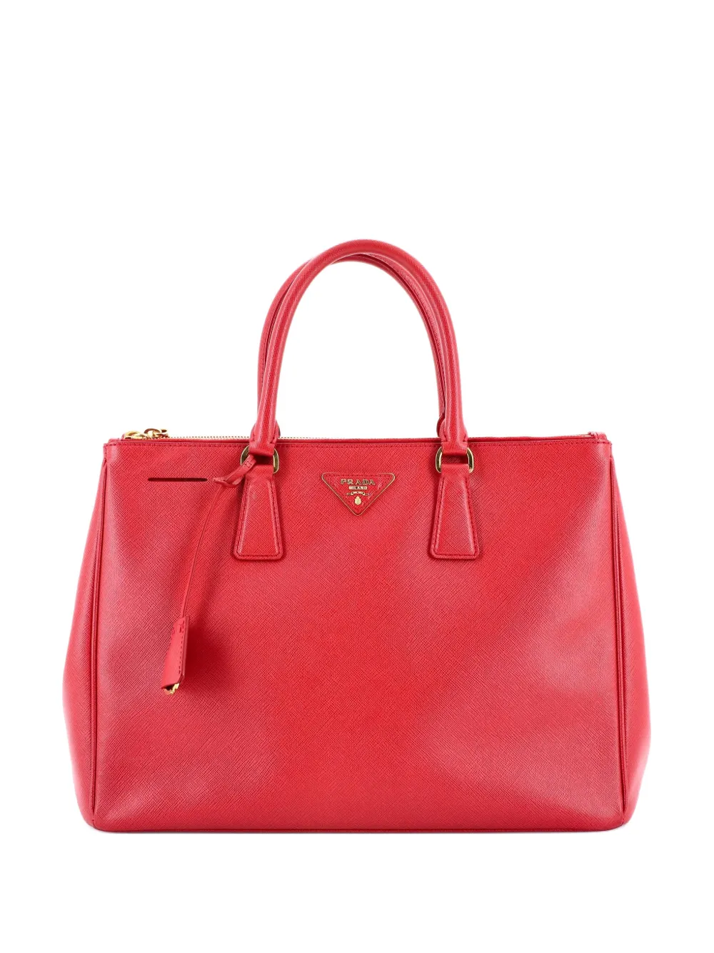 Prada Pre-Owned Double Zip Lux Saffiano Leather Medium tote bag - Rosso
