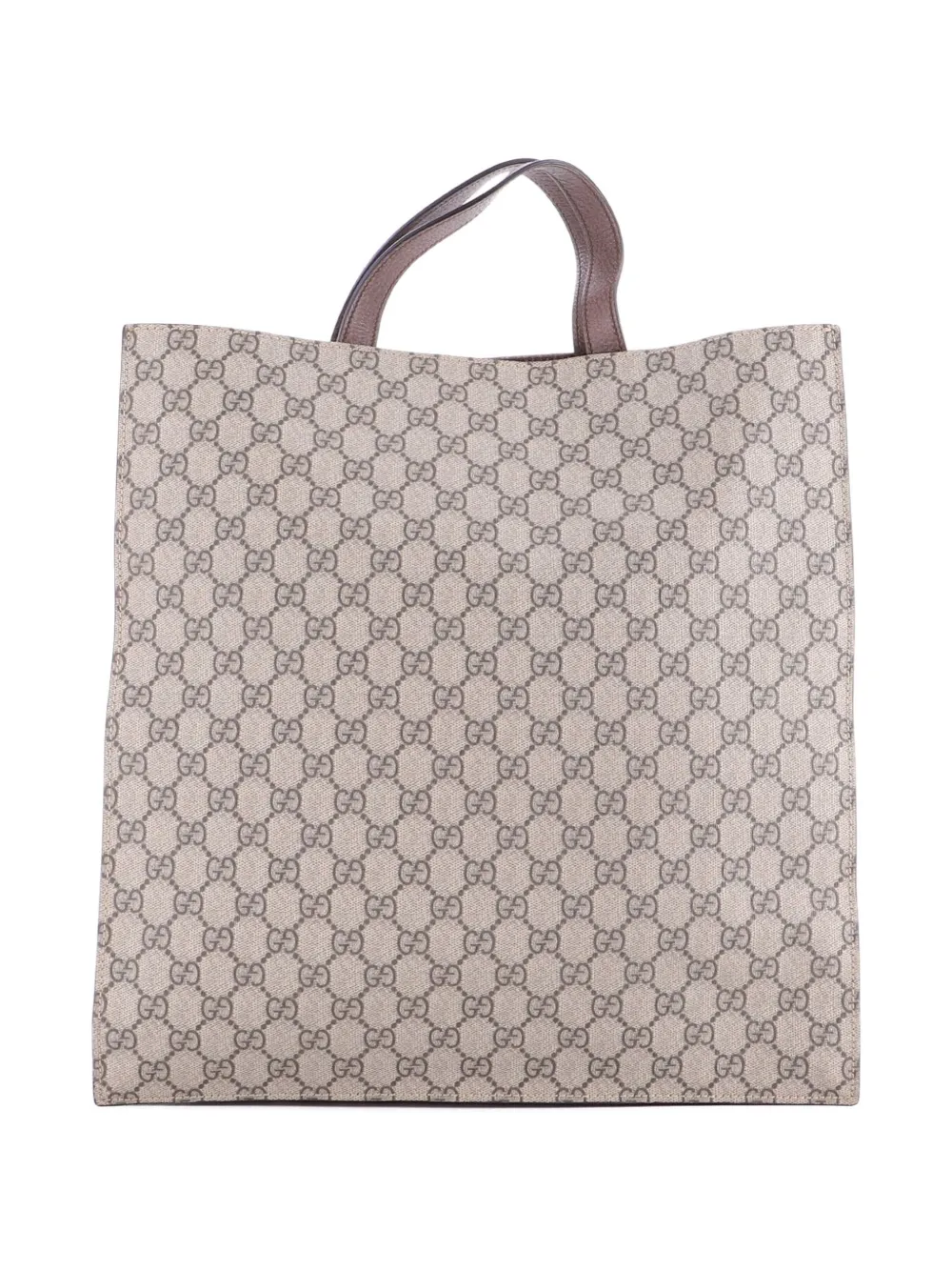 GUCCI Pre-owned Courrier Convertible Soft Open Gg Coated Canvas With Applique North South Tote Bag In Brown