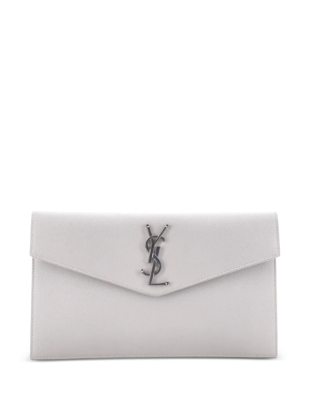 Saint Laurent Pre-Owned Uptown Pouch Leather clutch bag | Grey | Image 1