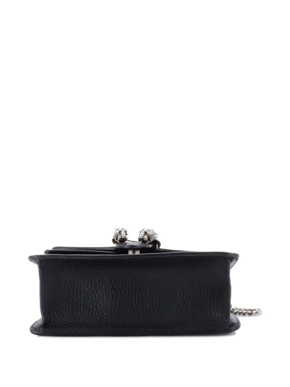 Pre-owned Gucci Dionysus Top Handle Bag Leather With Crystals Mini Satchel In Black