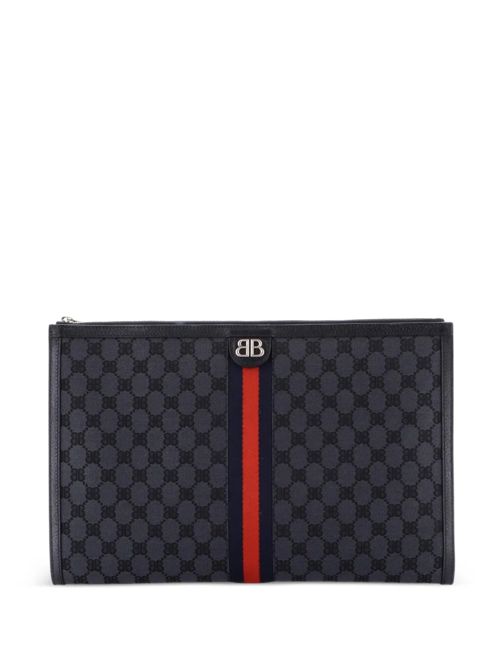 Balenciaga Pre-Owned x Gucci The Hacker Project Laptop Pouch BB Canvas clutch bag – Black