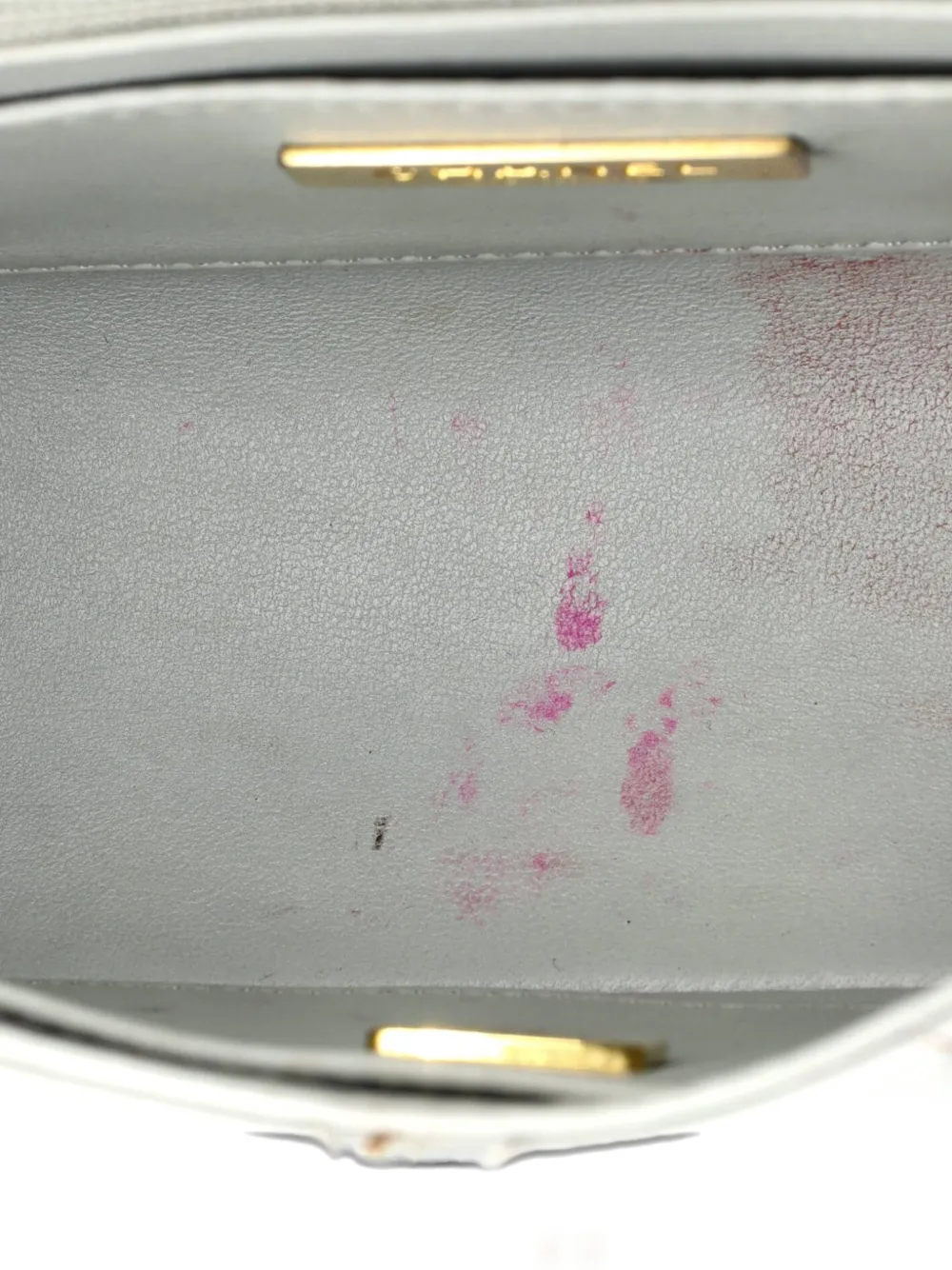 Pre-owned Chanel Crush Top Handle Flap Bag Quilted Lambskin Mini Crossbody Bag In Gray