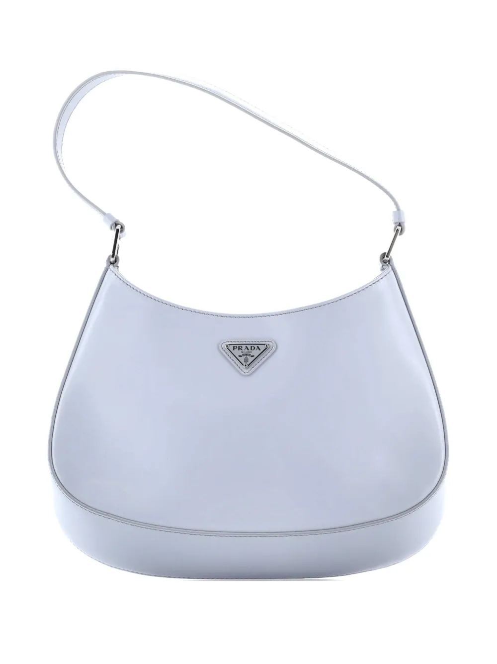 Pre-owned Prada Cleo Shoulder Bag Spazzolato Leather Medium Hobo Bag In Gray