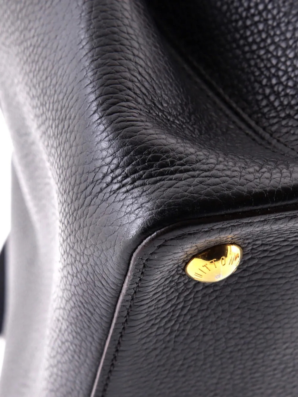 LOUIS VUITTON Pre-owned Capucines Bag Leather Pm Satchel In Black