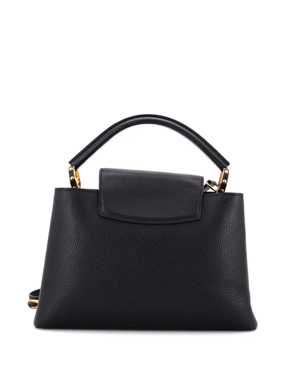 LOUIS VUITTON Pre-owned Capucines Bag Leather Pm Satchel In Black