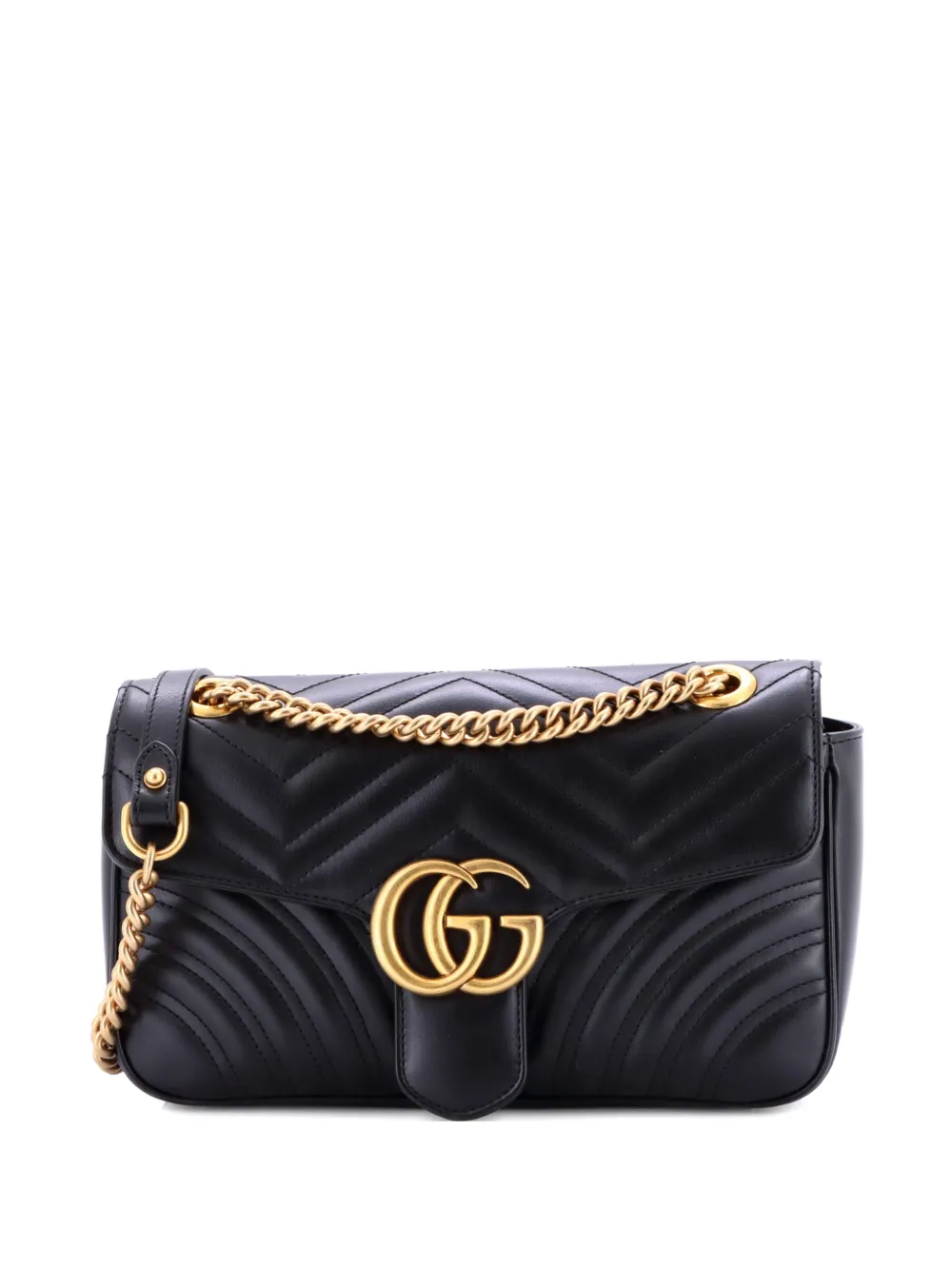 Gucci Pre-Owned GG Marmont Flap Bag Matelasse Leather Medium shoulder bag - Nero
