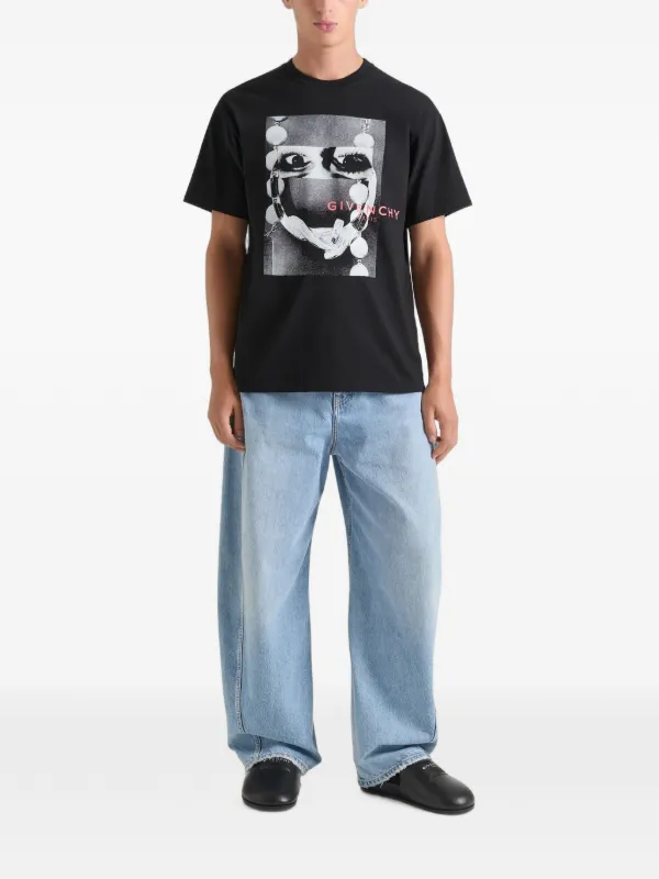 Givenchy T-shirt In Cotton With Surrealism Print | Black | FARFETCH