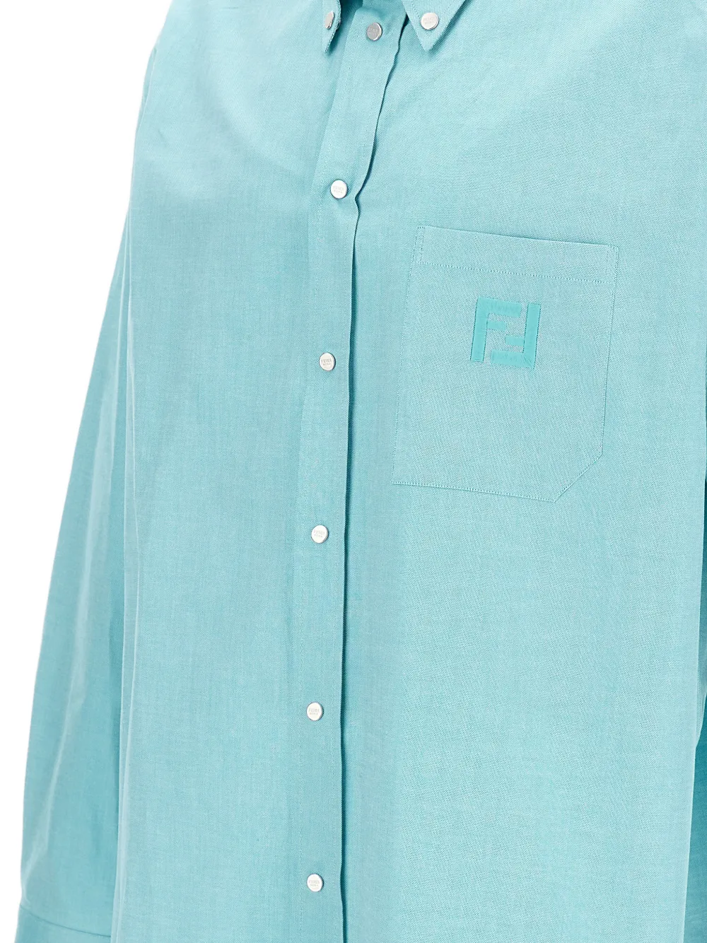 FENDI Katoenen poloshirt met logo Blauw