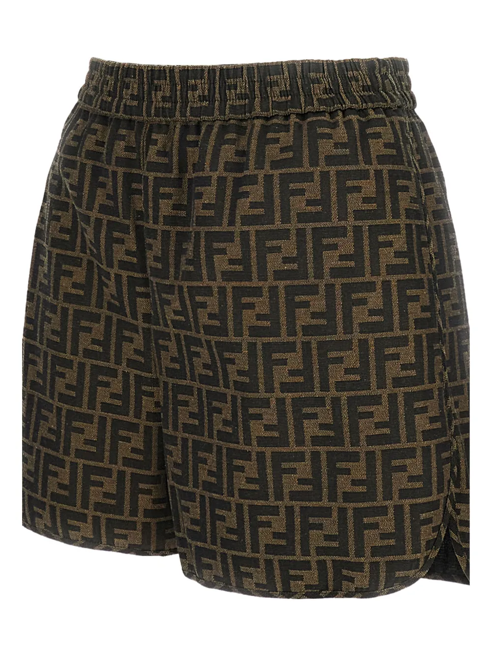 Fendi Ff-pattern Shorts In Brown