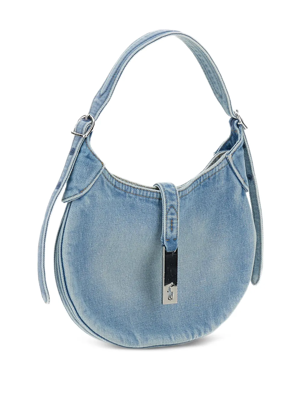 Denim-Effect Shoulder Bag