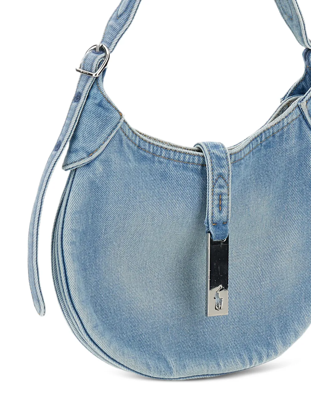 Denim-Effect Shoulder Bag