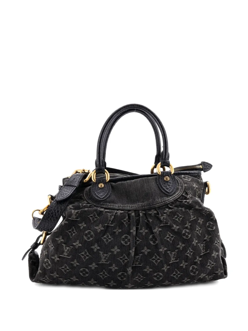 Pre-owned Louis Vuitton Neo Cabby Handbag Denim Mm Tote Bag In Black