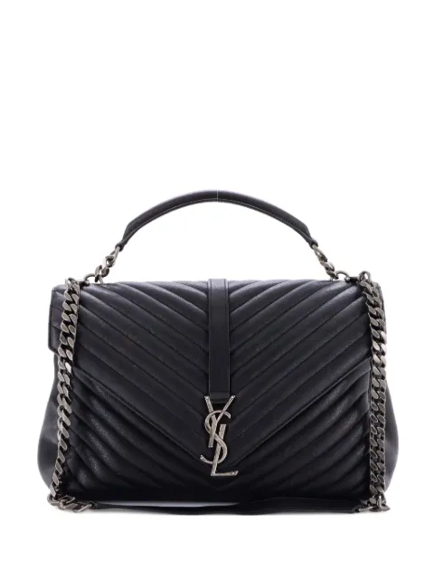 Saint Laurent Pre-Owned Classic Monogram College Bag Matelasse Chevron Leather Large shoulder bag