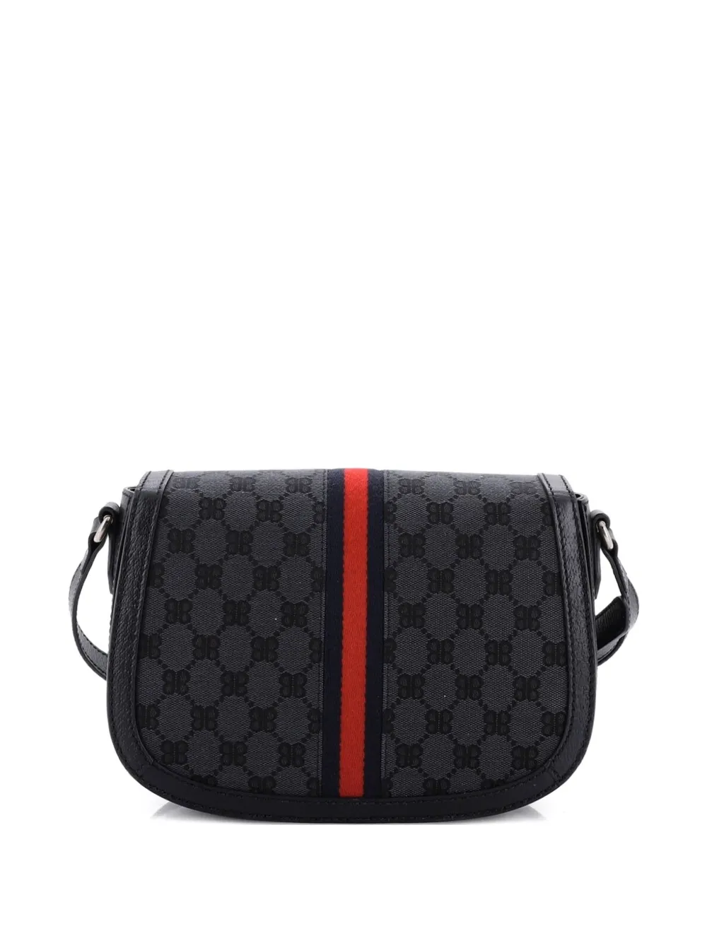 GUCCI Pre-owned X Balenciaga The Hacker Project Flap Messenger Bag Bb Canvas Medium Crossbody Bag In Black