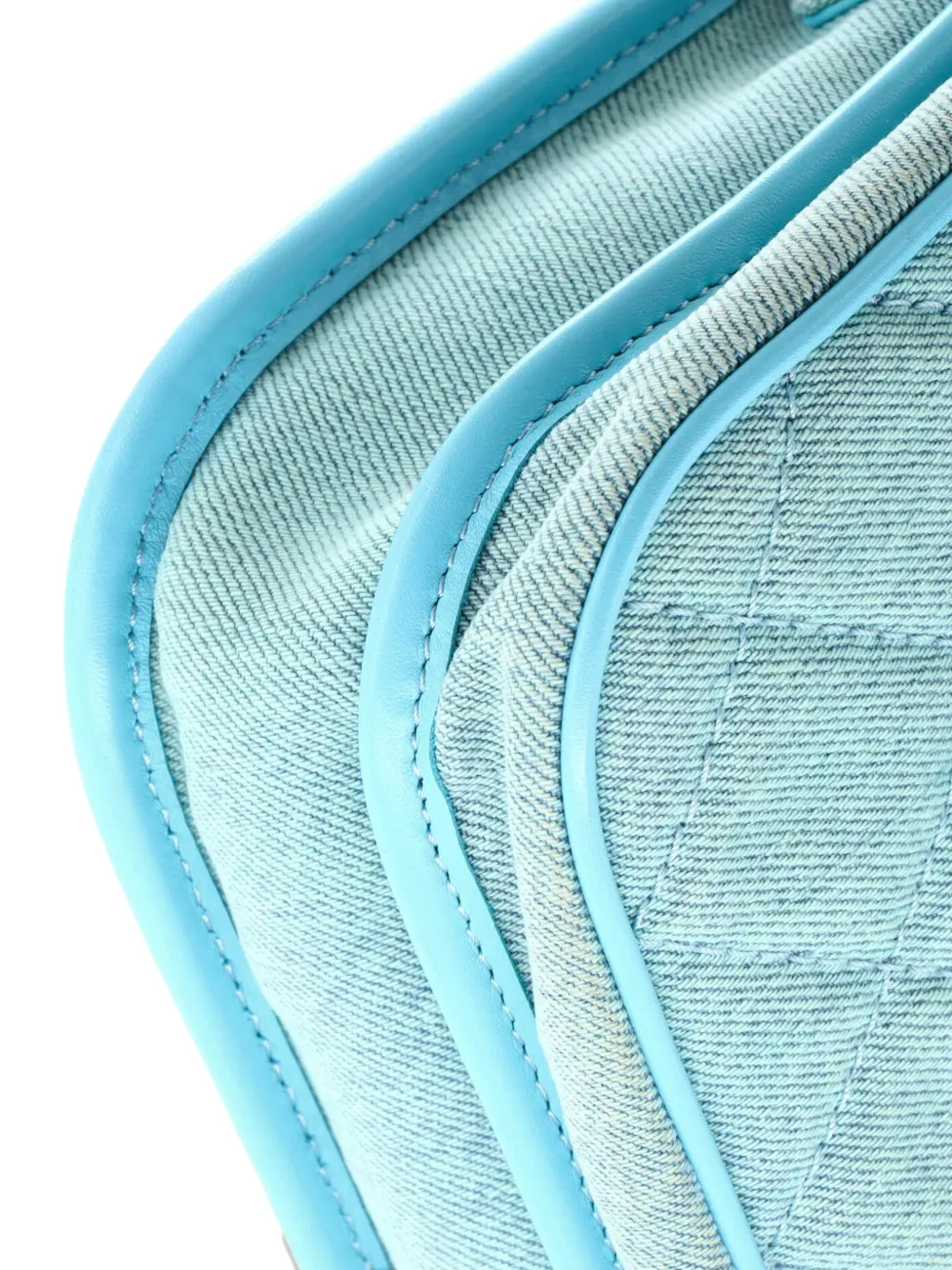 Pre-owned Chanel Flap Messenger Bag Quilted Denim Small Crossbody Bag In Blue