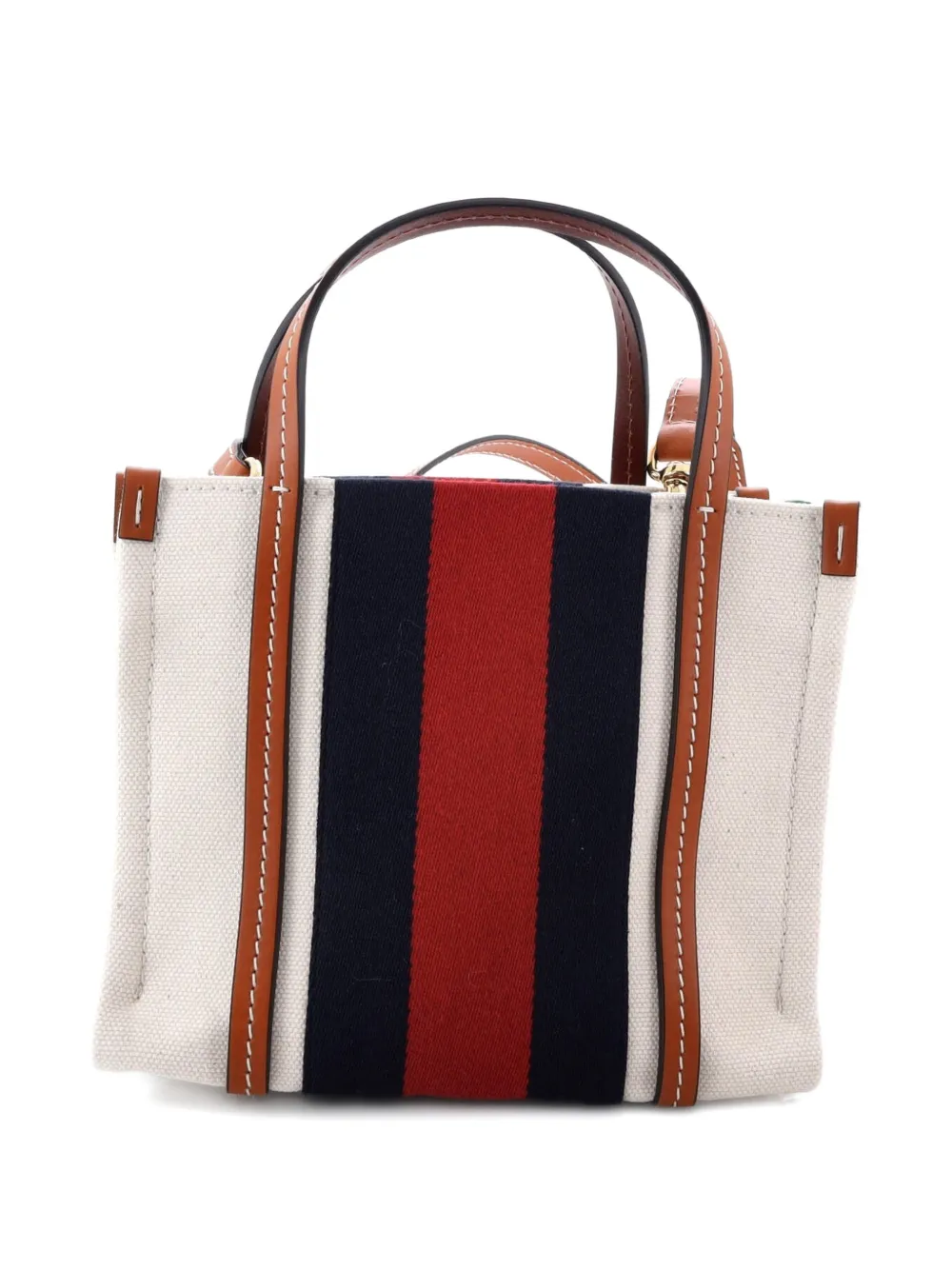 Pre-owned Gucci Interlocking G Web Canvas Mini Tote Bag In Blue