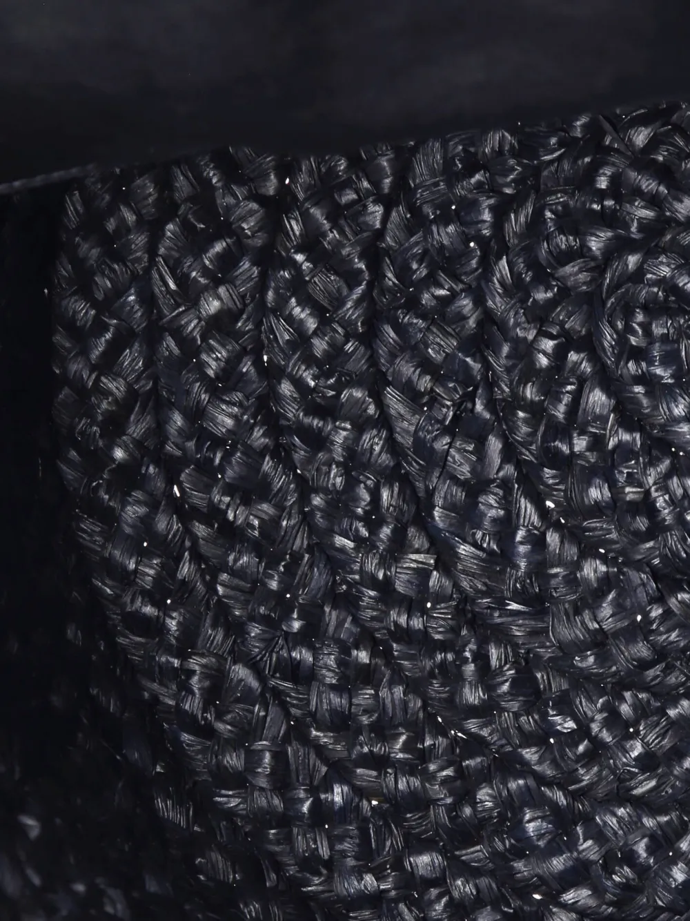 SAINT LAURENT Pre-owned Panier Basket Shopper Raffia Small Tote Bag In Black