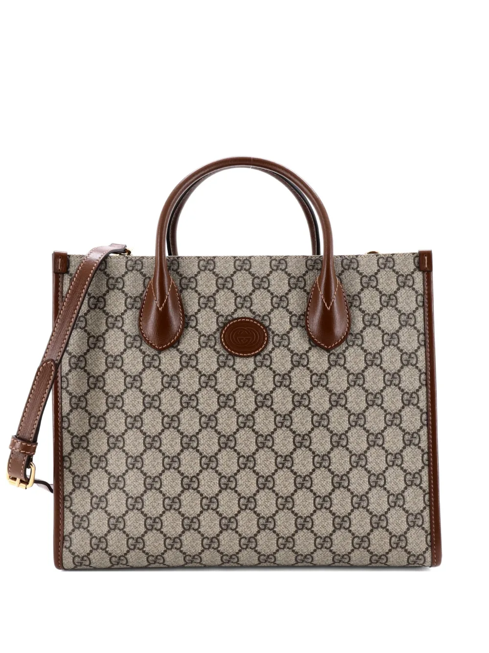 Gucci Pre-Owned Structured Top Handle Open Tote GG Coated Canvas Small shoulder bag | Braun | Image 1