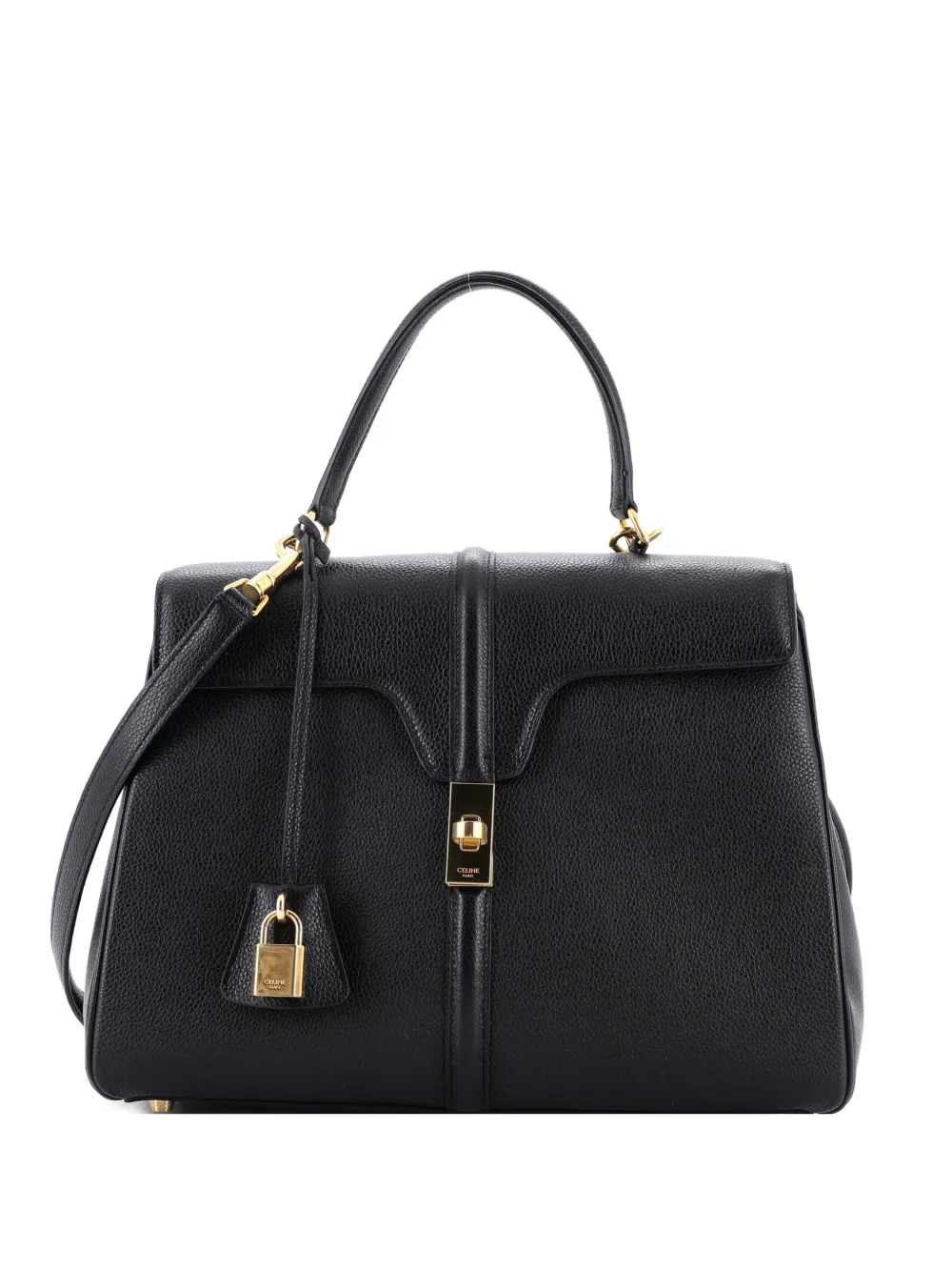 Celine Pre-Owned 16 Top Handle Bag Grained Calfskin Medium shoulder bag - Nero