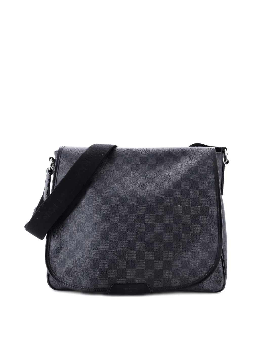 Pre-owned Louis Vuitton Daniel Messenger Bag Damier Graphite Mm Crossbody Bag In Black