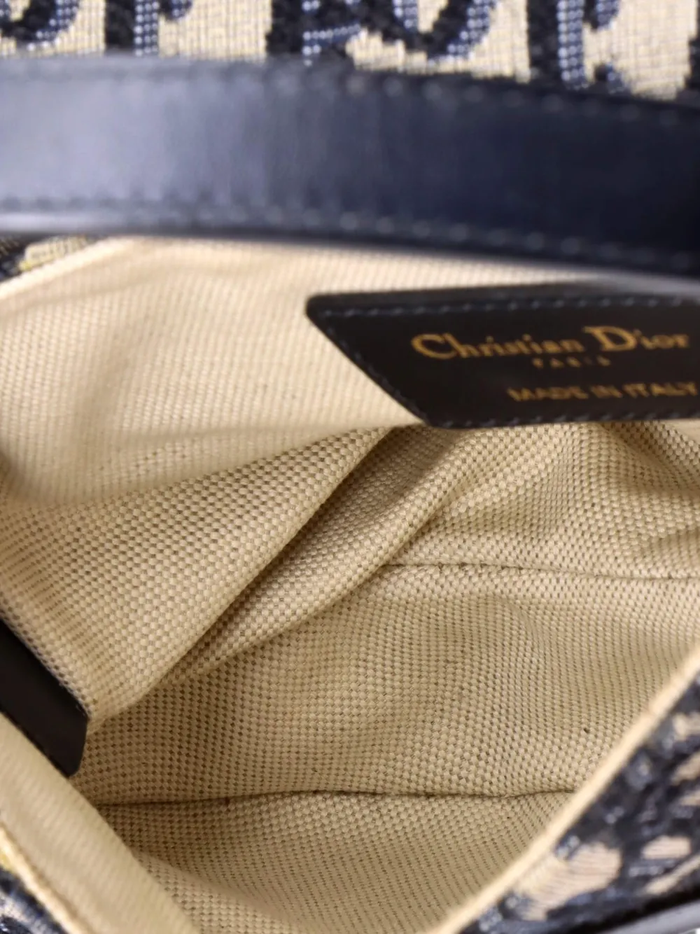 DIOR Pre-owned Saddle Handbag Oblique Canvas Mini Shoulder Bag In Blue