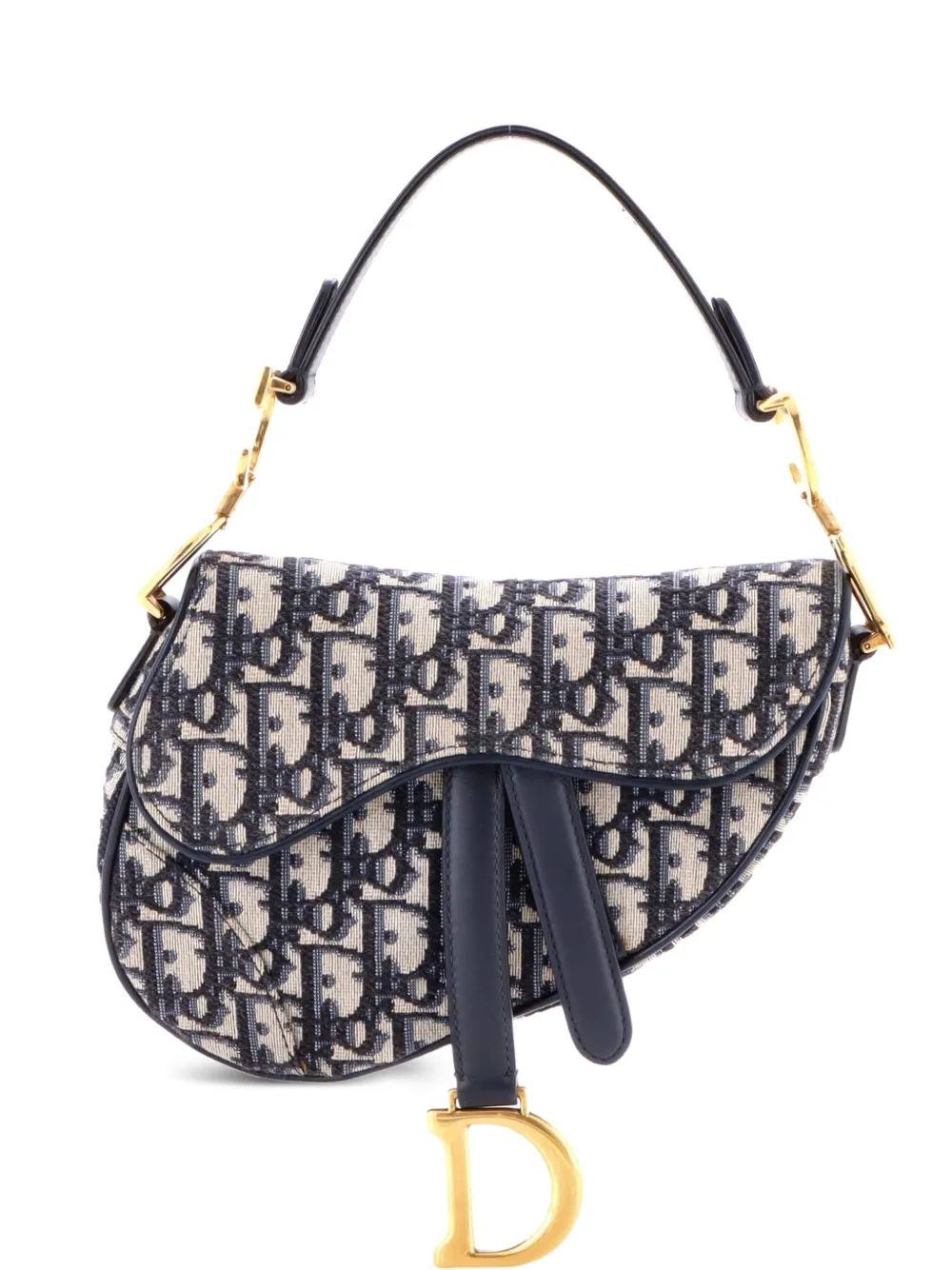 Christian Dior Pre-Owned Saddle Handbag Oblique Canvas Mini shoulder bag - Blu