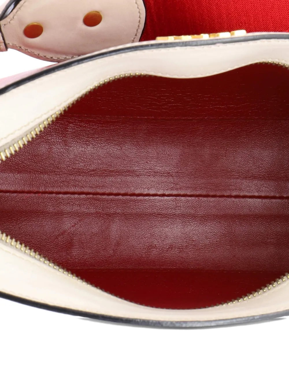 PRADA Pre-owned Esplanade Printed Saffiano And City Calf Small Crossbody Bag In Red