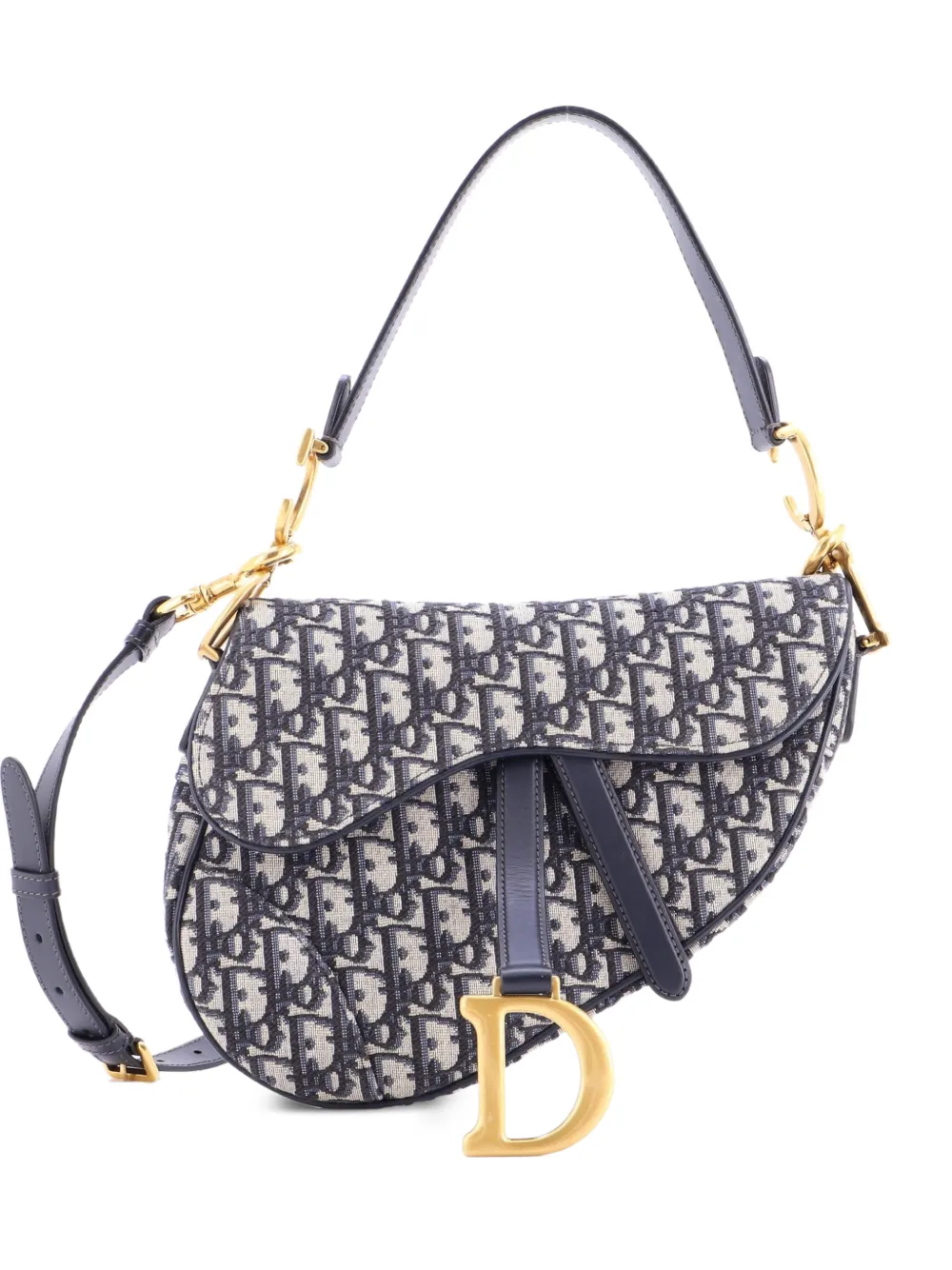 Christian Dior Pre-Owned Saddle Handbag with Strap Oblique Canvas Medium shoulder bag - Blu